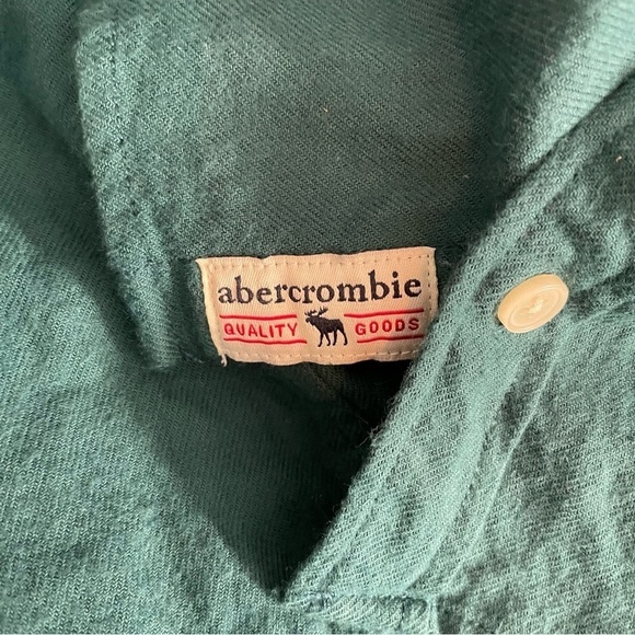 Abercrombie Kids Green Long Sleeve Flannel Button Up Size 15/16 - Picture 4 of 4